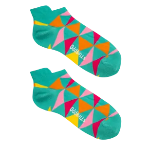 Turquoise Triangles - Ankle Trainer Socks