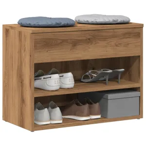 vidaXL Shoe Bench Artisan Oak 60x30x45 cm Engineered Wood