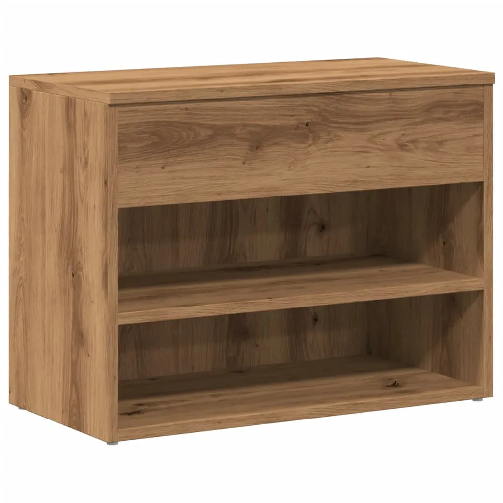 vidaXL Shoe Bench Artisan Oak 60x30x45 cm Engineered Wood