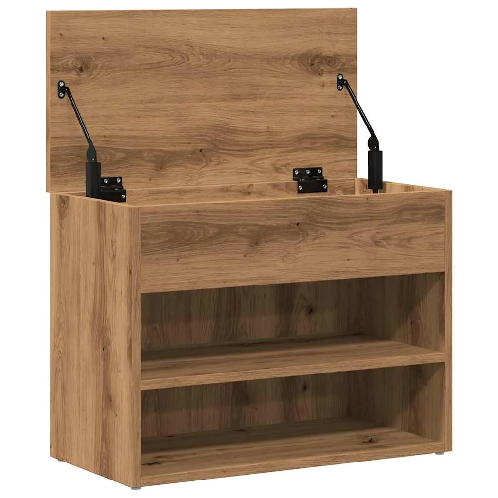 vidaXL Shoe Bench Artisan Oak 60x30x45 cm Engineered Wood