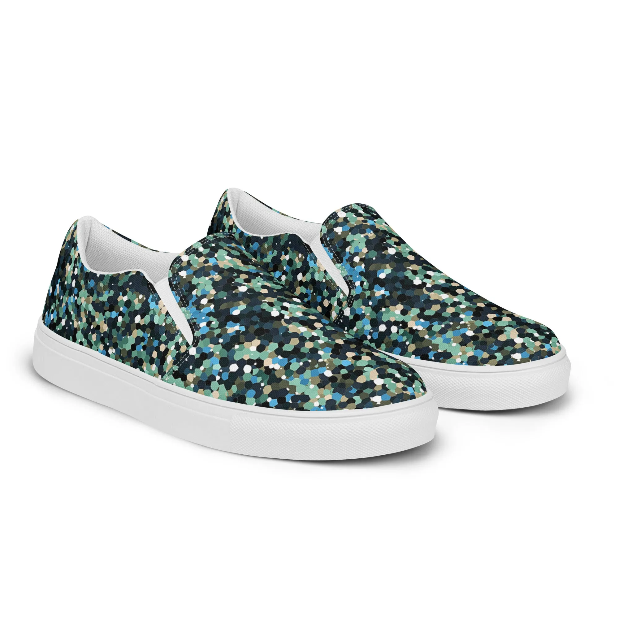 Women’s Abstract Camo Design slip-on canvas shoes, Women's Summer Casual Shoes