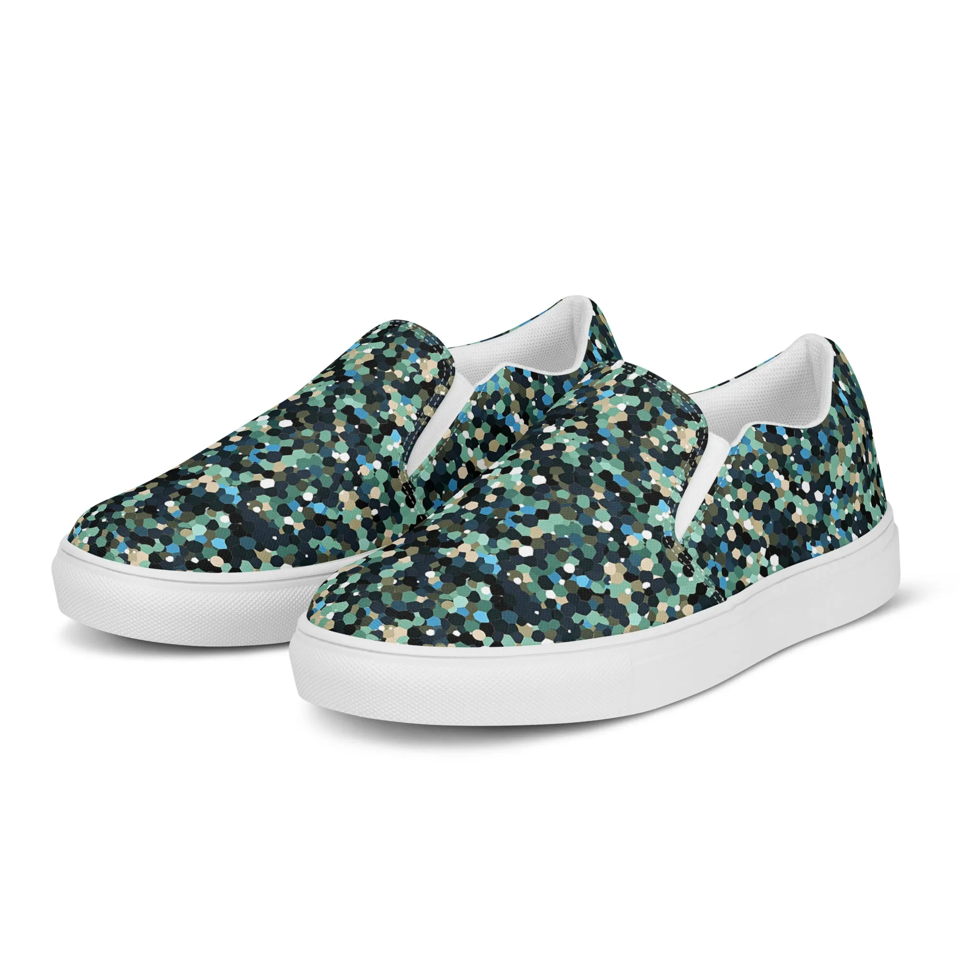 Women’s Abstract Camo Design slip-on canvas shoes, Women's Summer Casual Shoes