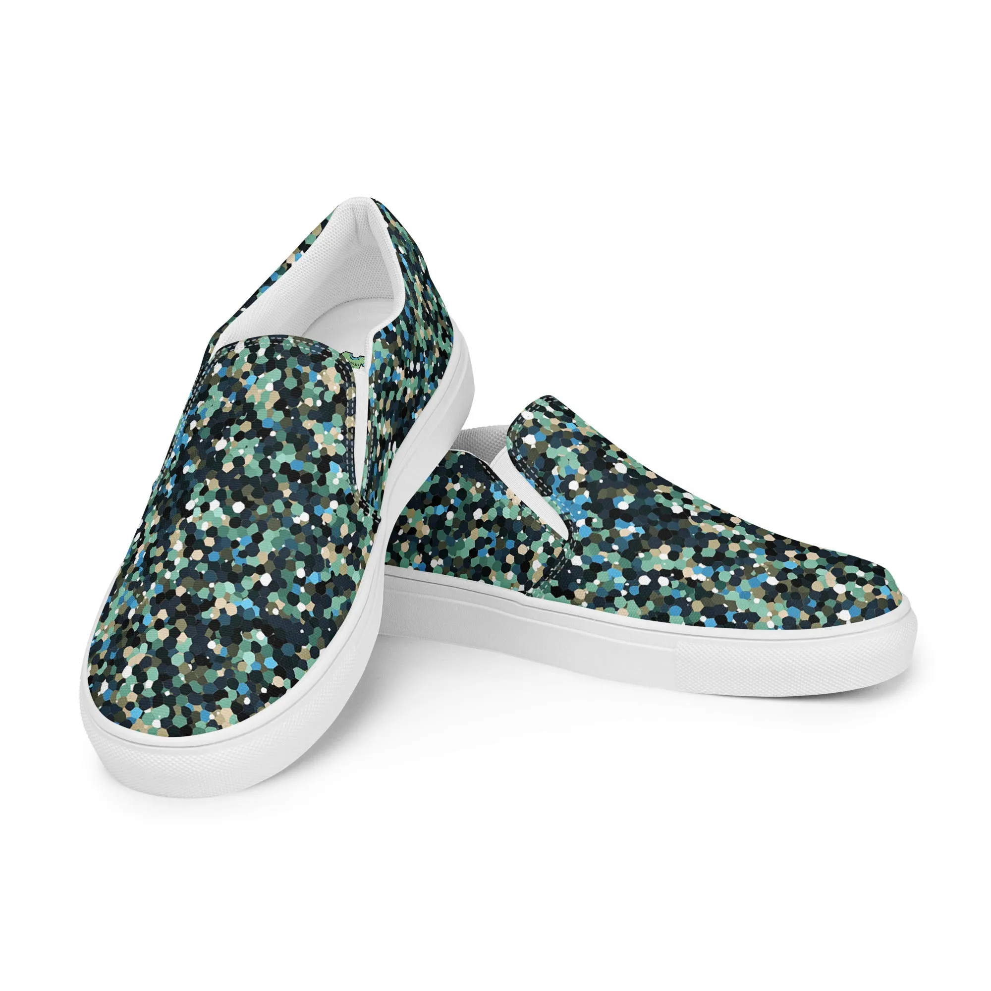 Women’s Abstract Camo Design slip-on canvas shoes, Women's Summer Casual Shoes