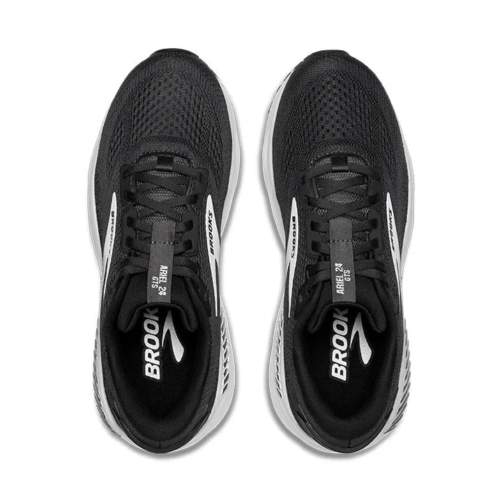 WOMEN'S BROOKS ARIEL GTS 24 EXTRA WIDE 1204142E016 COLOR: EBONY/BLACK/WHITE