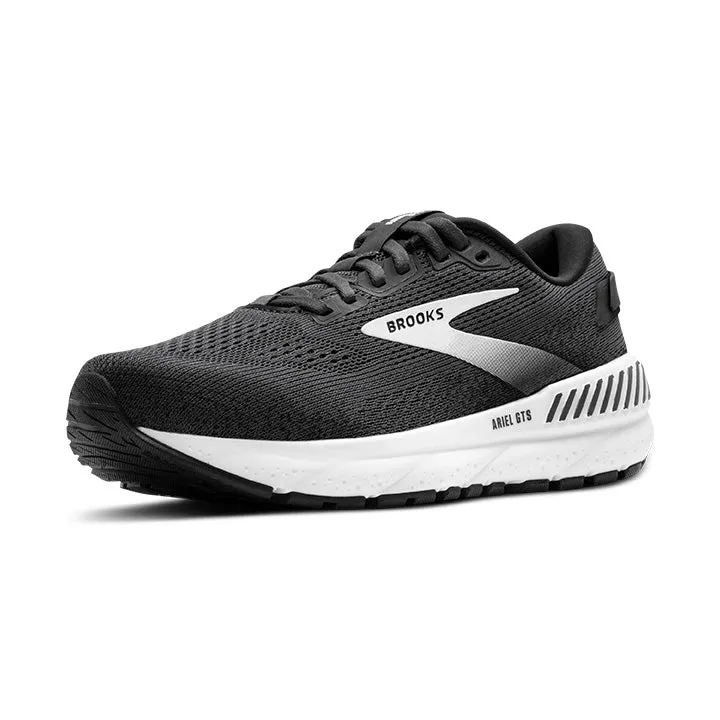 WOMEN'S BROOKS ARIEL GTS 24 EXTRA WIDE 1204142E016 COLOR: EBONY/BLACK/WHITE
