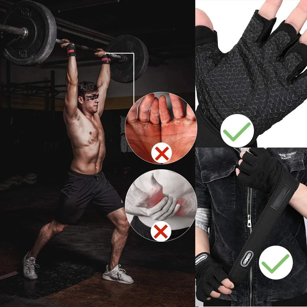Workout Gloves for Men Women Weight Lifting Half Finger Glove