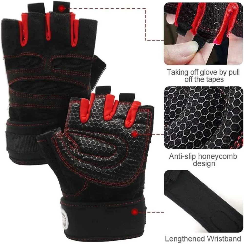 Workout Gloves for Men Women Weight Lifting Half Finger Glove